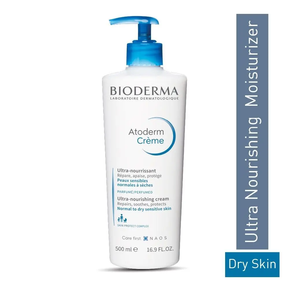 Bioderma Atoderm Creme Ultra-Nourishing - Moisturizer For Normal To Sensitive Dry Skin (With pump), 500ml