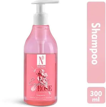 NutriGlow NATURAL'S English Rose Shampoo For Scalp De-Tox/ Damage Repair, 300ml