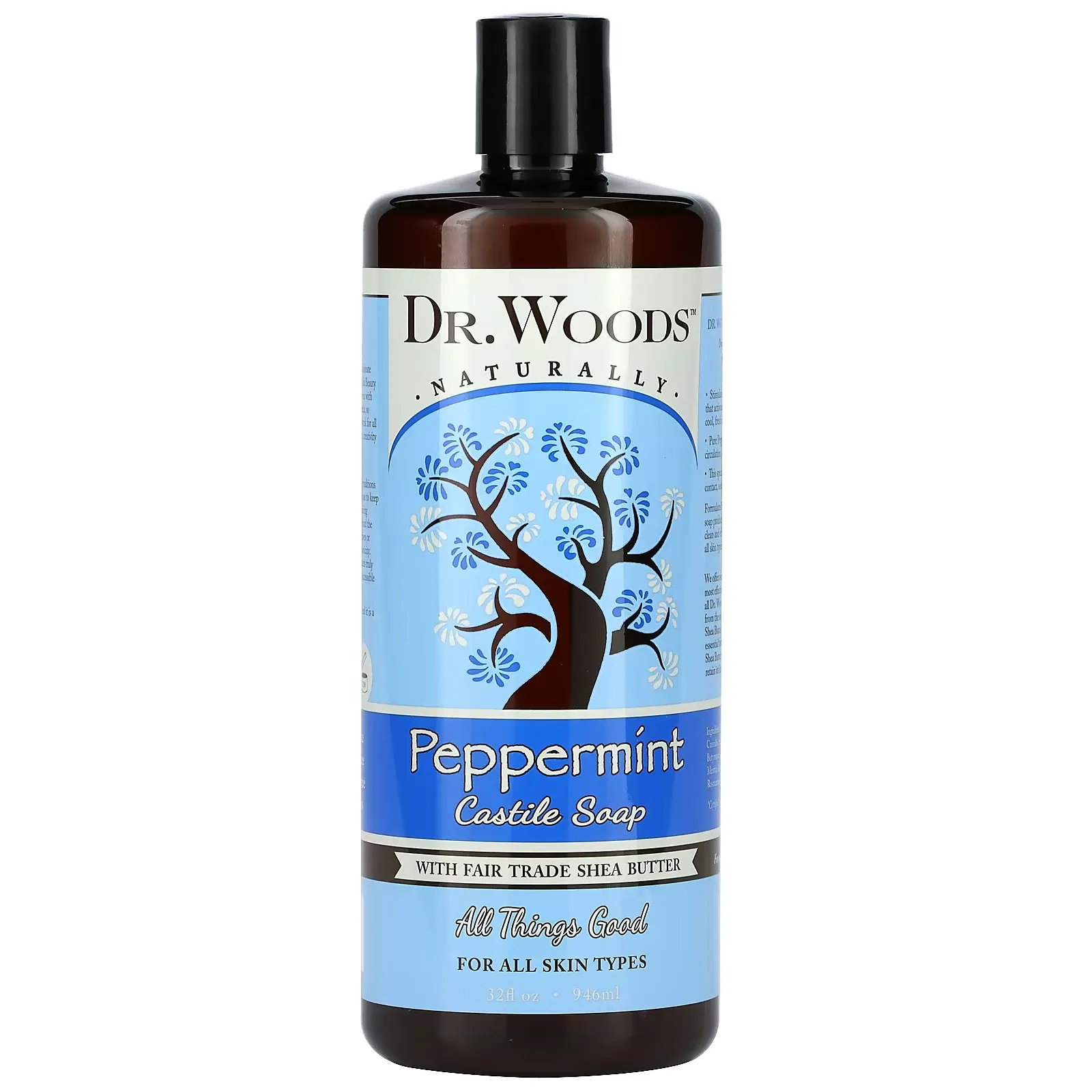 Peppermint Castile Soap with Fair Trade Shea Butter, 32 fl oz (946 ml)