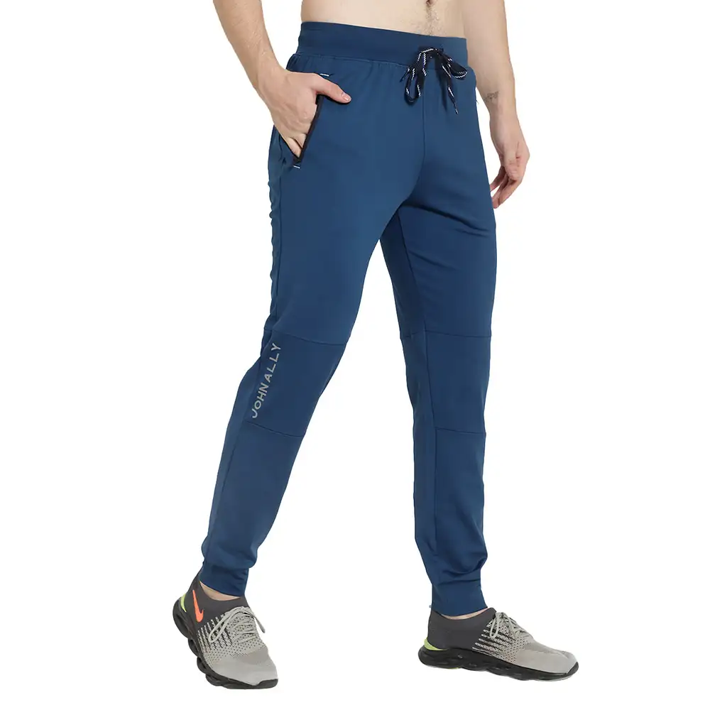 John Ally Jogger Track Pant for Men with Two Zipper Pockets and Premium Fabric,  Berlin Blue  XXL