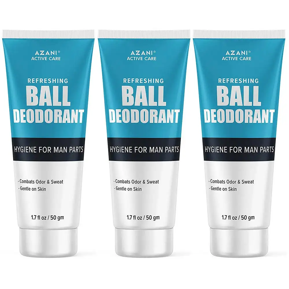 Azani Active Care Anti Chafing Ball Deodorant,  50 ml  Hygiene for Man Parts (Pack of 3)