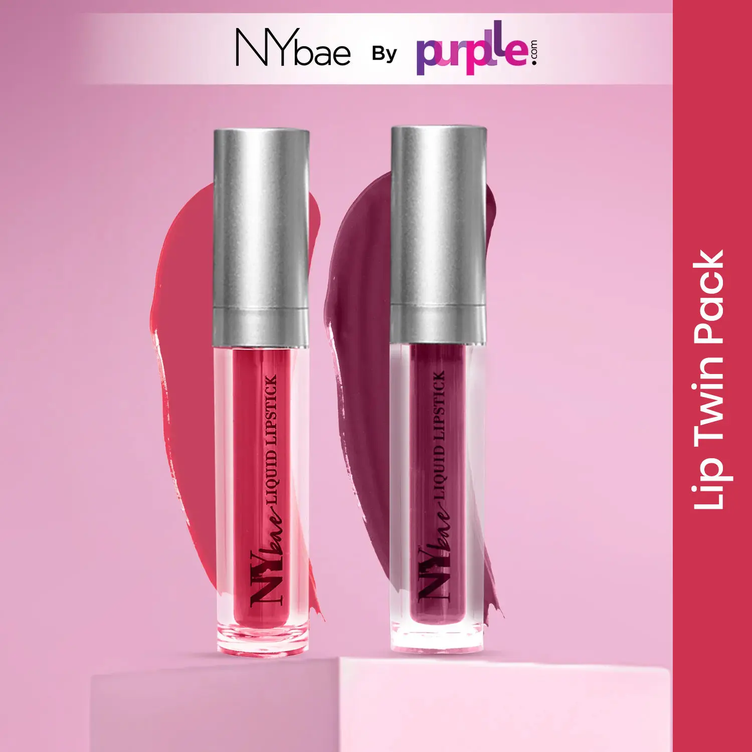 NY Bae Twin Confessions Lip Combo | Pack of 2 | Moisturizing | Long Lasting | Dark Pink & Mauve Lipstick (9ml)