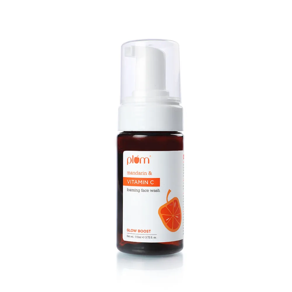 Plum Vitamin C Foaming Face Wash With Mandarin For Glowing Skin & Gentle Cleansing