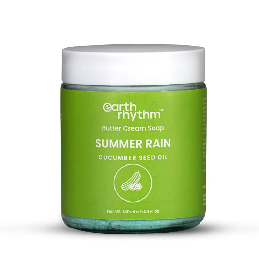 Earth Rhythm Summer Rain Body Cleanser with the goodness of Shea Butter & Cucumber Seed Oil | Restores skin's pH, Refreshes & Softens Skin | Men & Women - 180 ML