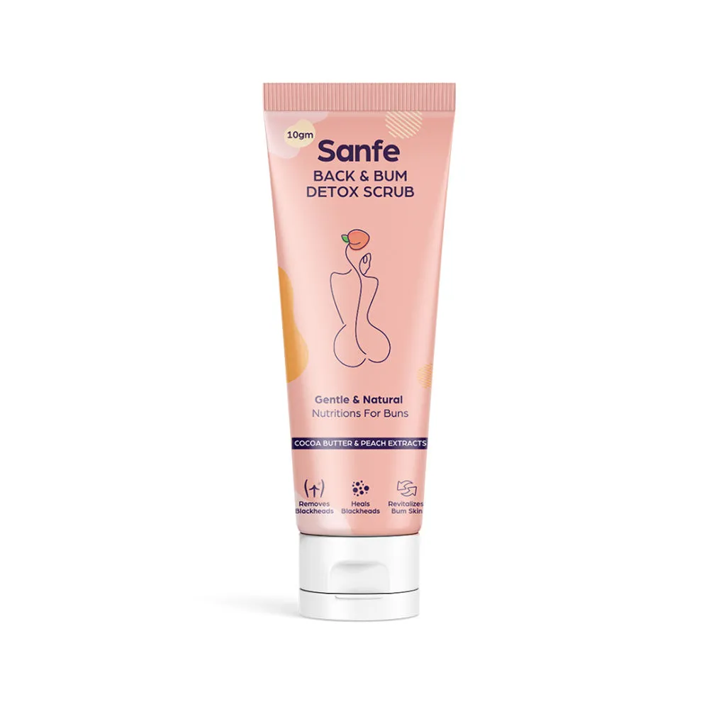 Sanfe Back & Bum Detox Scrub with Cocoa Butter & Peach Extracts