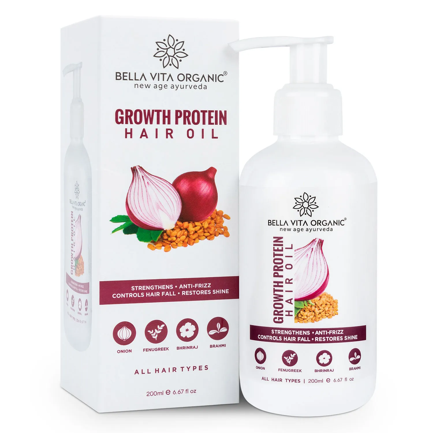 Bella Vita Organic Growth Protein Onion Hair Oil For Hair Fall Control