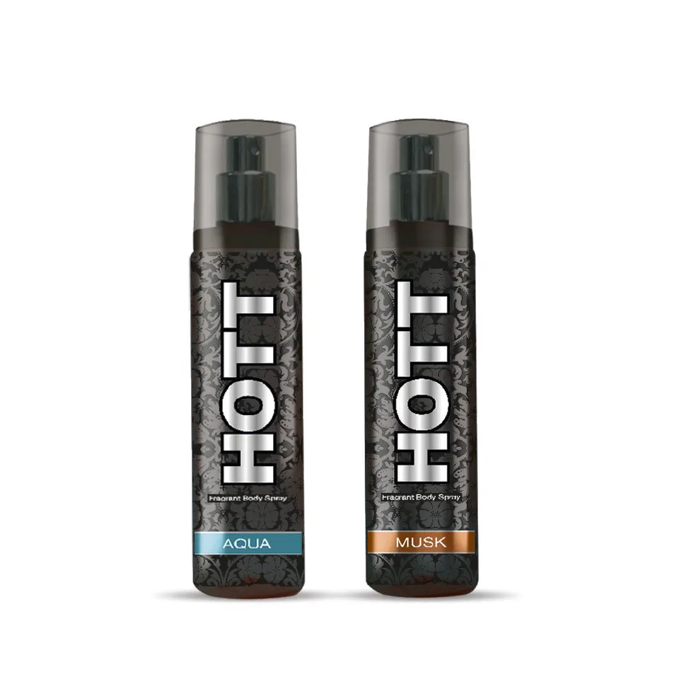 Hott Musk and Aqua Deodorant For Men (Pack of 2)