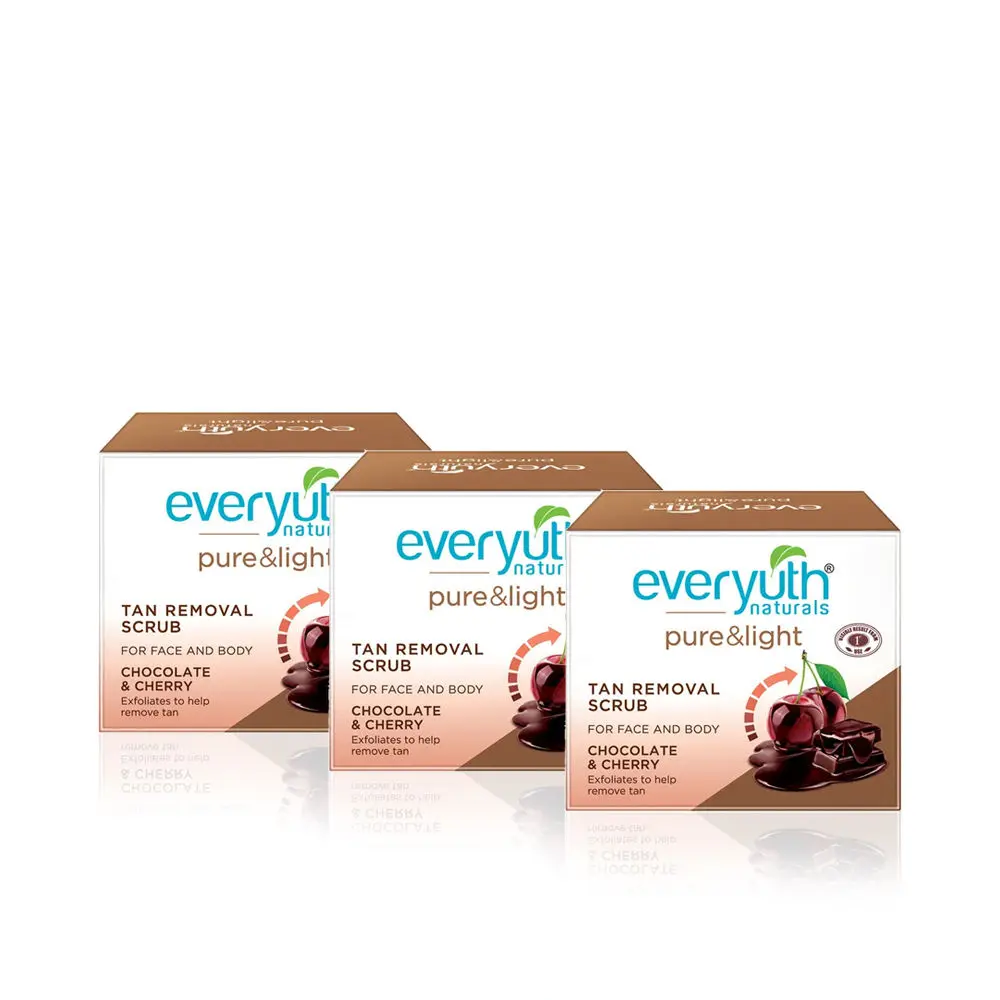 Everyuth Naturals Chocolate and Cherry Tan Removal Scrub (50 g) - Pack of 3