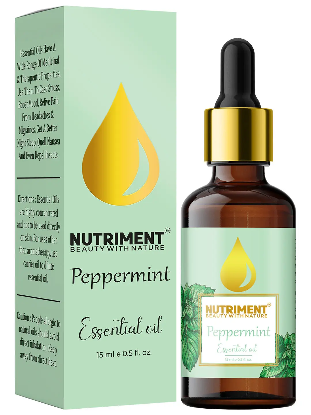 Nutriment Peppermint Essential Oil, 15ml