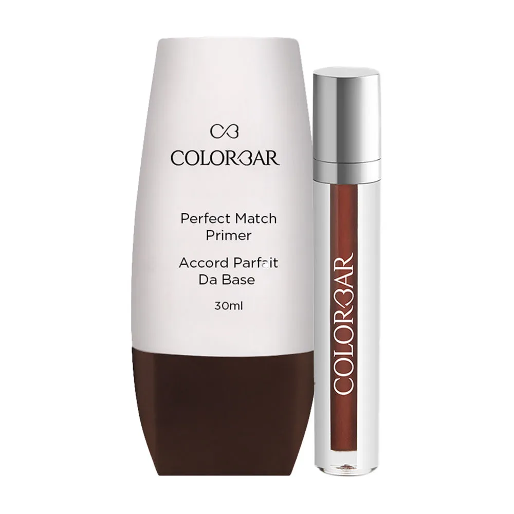 Colorbar Perfect Match Primer + Kiss Proof Lip Stain - Haute Latte Combo