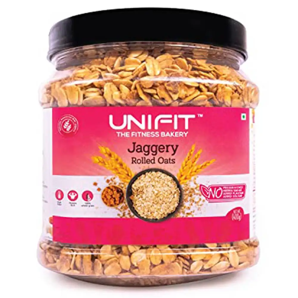 UNIFIT Jaggery Rolled Oats,  400 g  Unflavoured