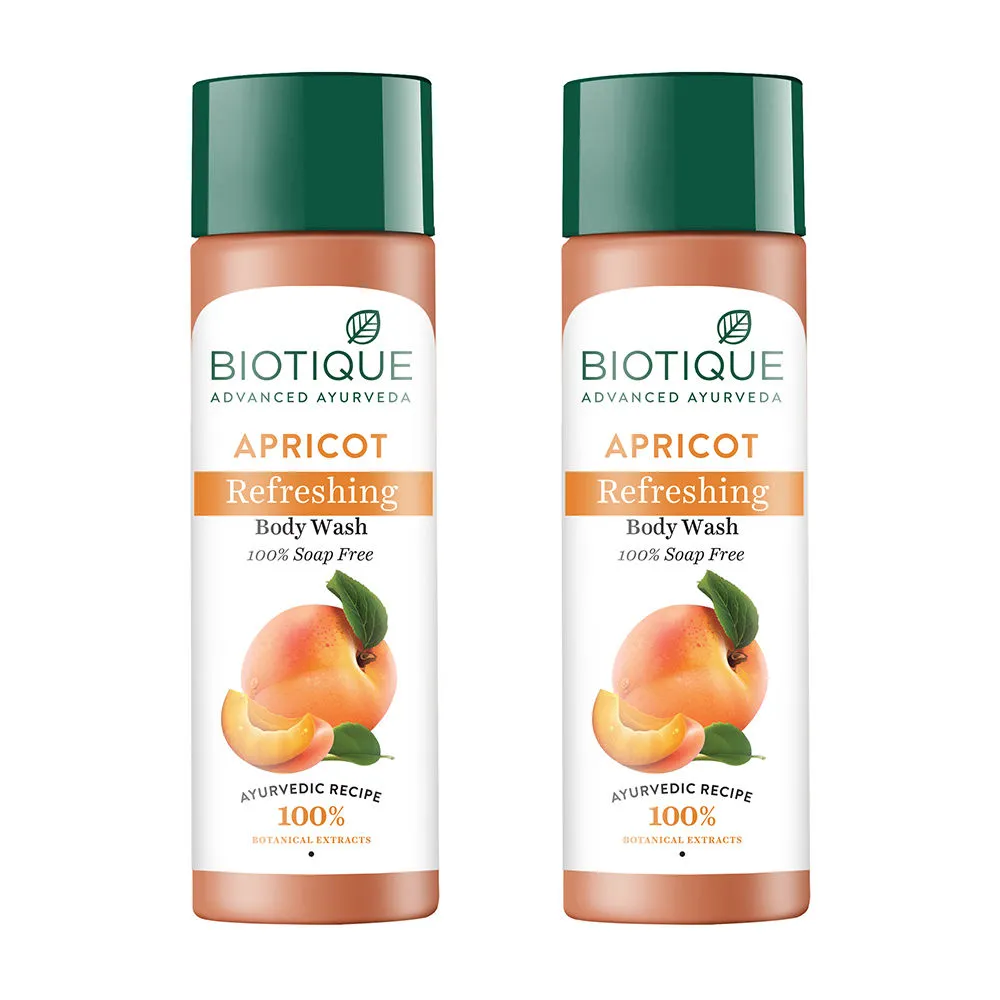 Biotique 100% Soap Free Apricot Refreshing Body Wash (Pack Of 2)