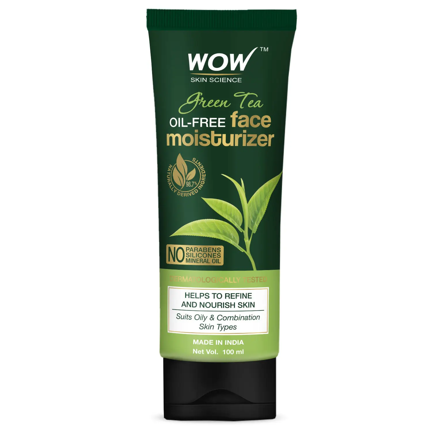 WOW Skin Science Green Tea Face Moisturizer - OIL FREE (100 ml)