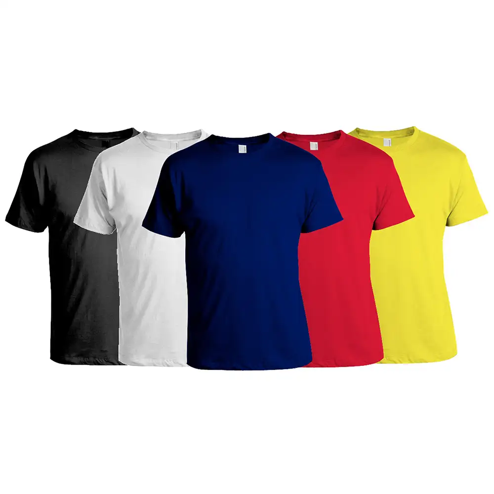 Gym Brute 5 T-Shirt Combo,  White,Blue,Black,Yellow,Red  Medium