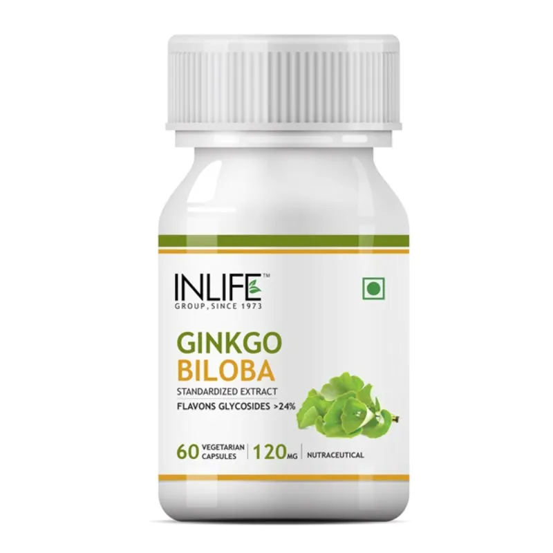 INLIFE Ginkgo Biloba Extract 120mg (60 Veg. Capsules)