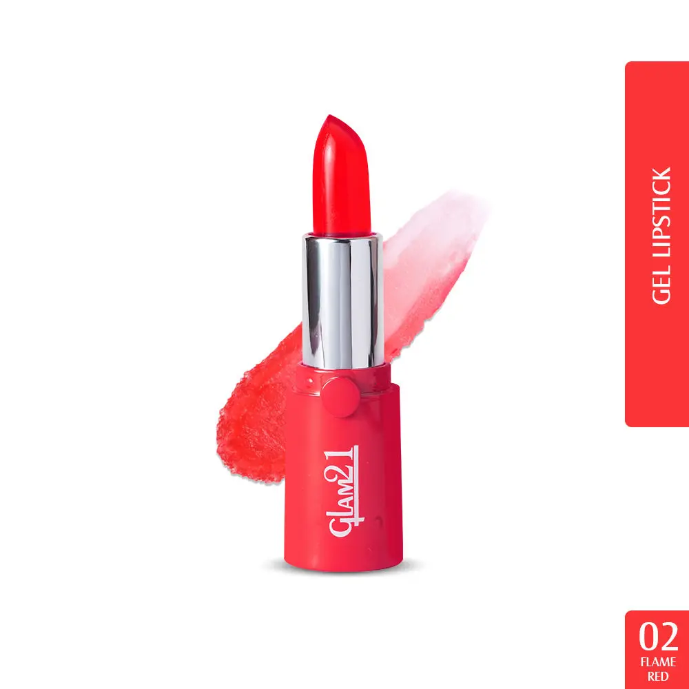 Glam21 High Definition Lipstick| LightWeight & Ultra-Moisturizing | Gel Based Formula| Flame Red-3.6gm