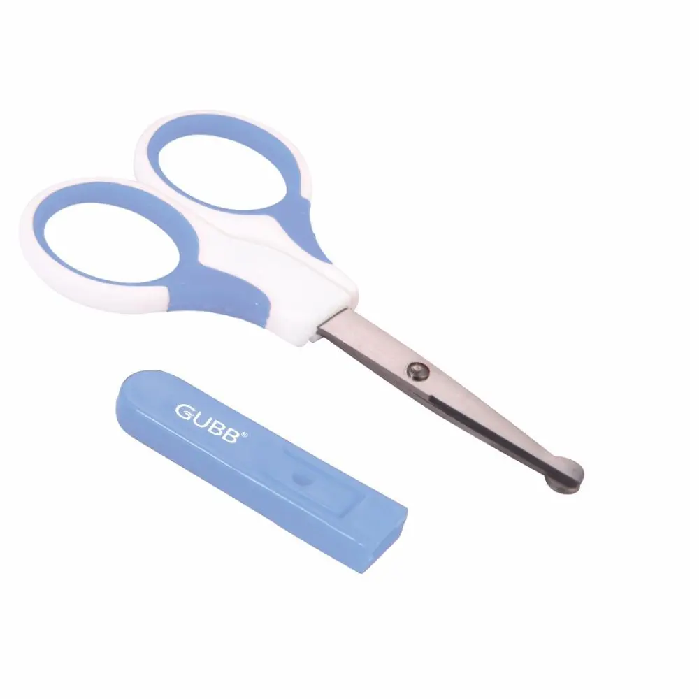 GUBB Safety Scissor with Round Edges, Stainless Steel Hair Cutting Scissor blue color