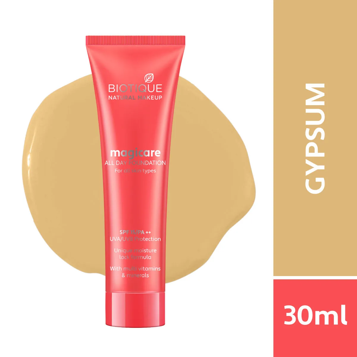 Biotique Natural Makeup Magicare All Day Foundation SPF 15 - Gypsum