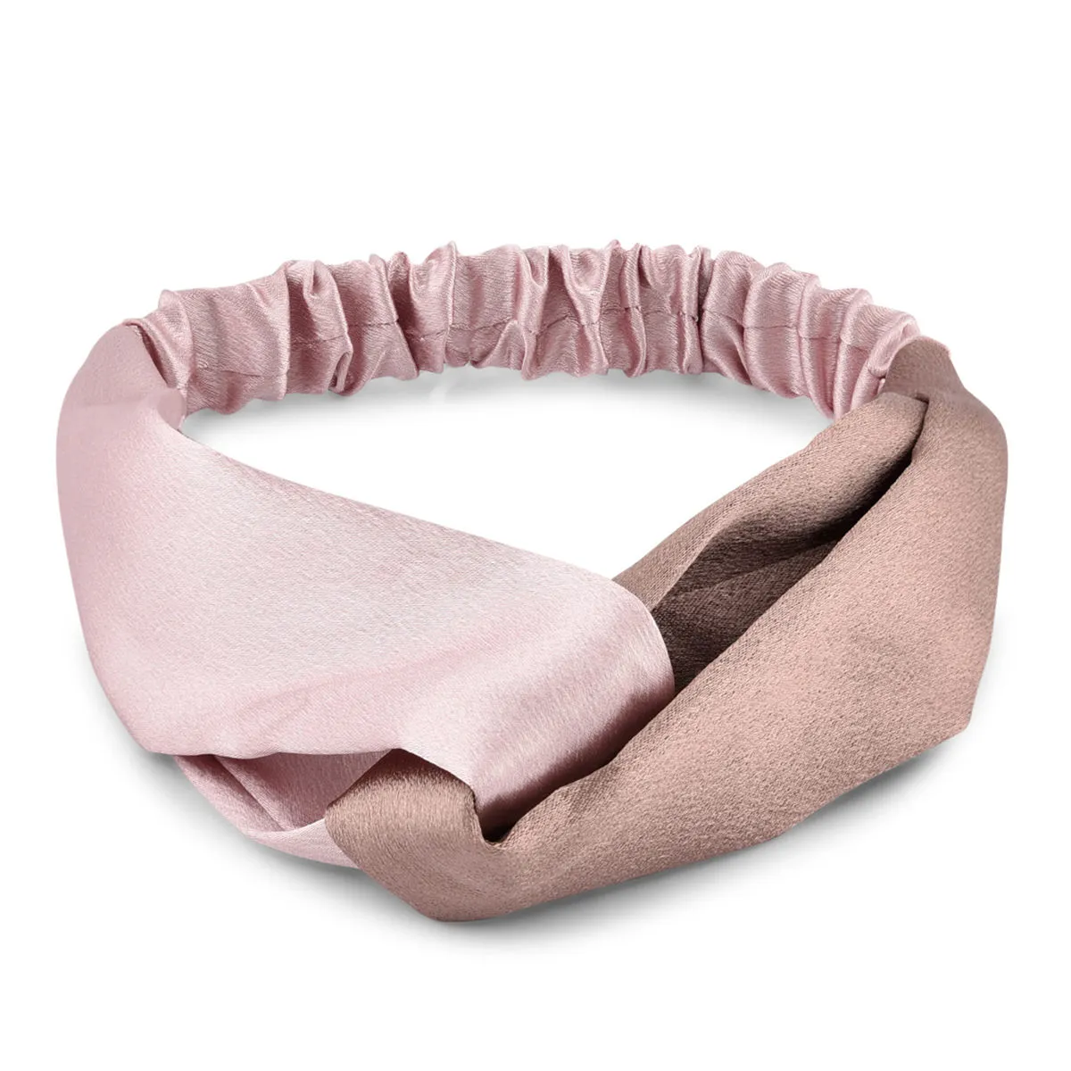 Toniq Baby Pink Satin Twisted Head Band For Women(OAWXXH89)