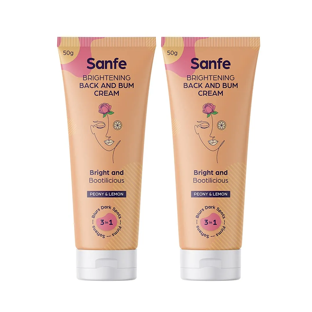 Sanfe Brightening Back And Bum Cream For Uneven Dark And Patchy Bum And Back - Pack Of 2