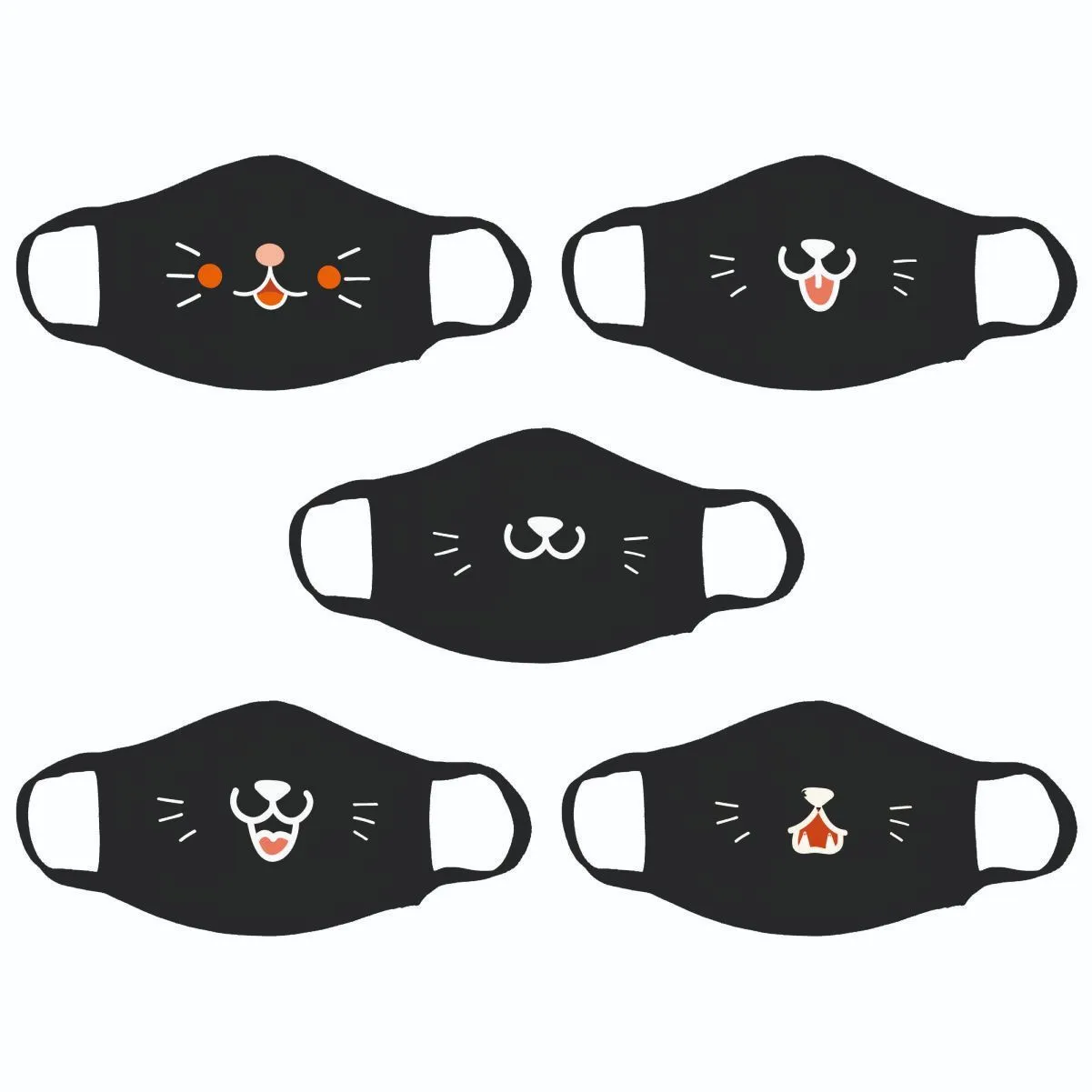 Crazy Corner Printed Three Layered Resuable Masks - Pack of 5 (PMC-4313)