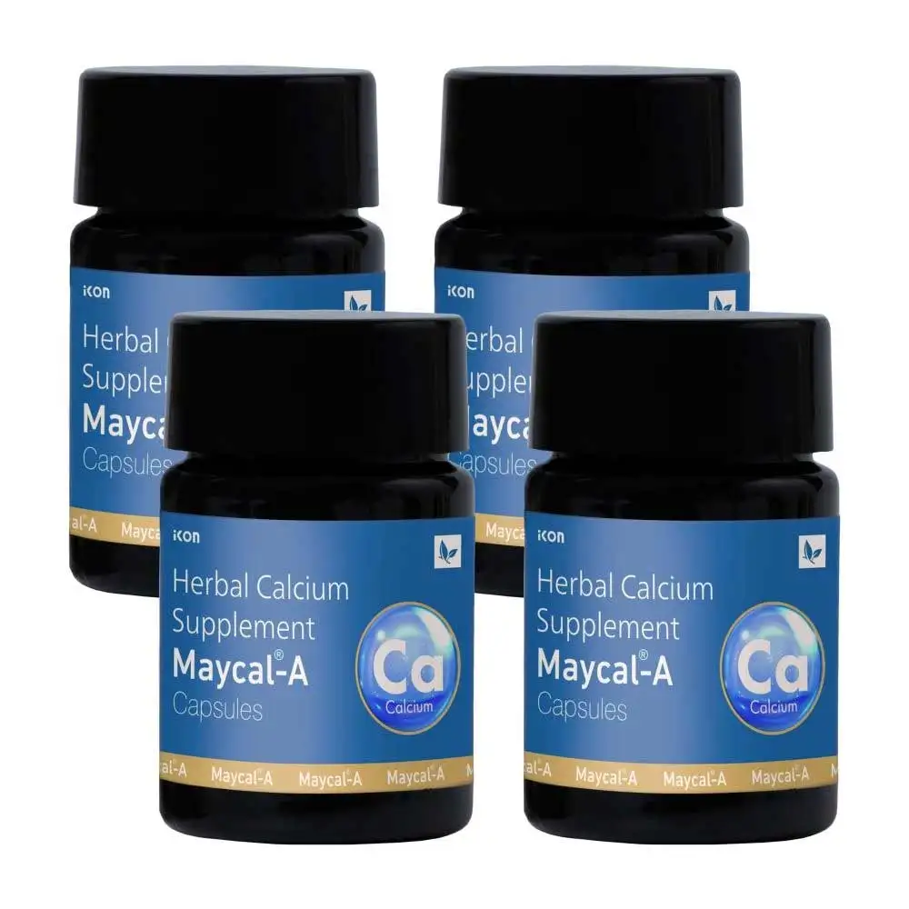 Maycal-A Calcium Supplement,  10 capsules  Unflavoured (Pack of 4)