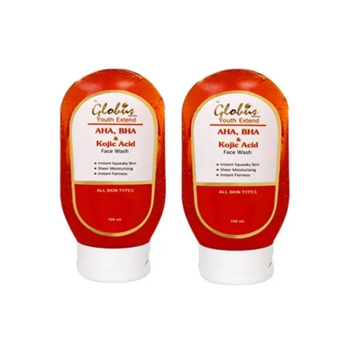 Globus Youth Extented - Exfoliating Face Wash Cleanser With Aha, Bha & Kojic Acid Face Wash (100 ml) Pack Of 2