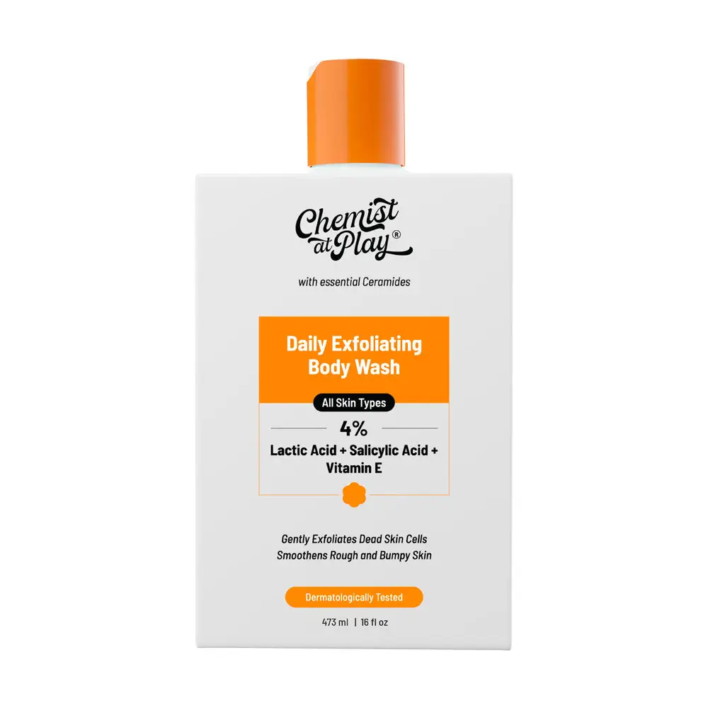 Chemist at Play Exfoliating Body Wash | Salicylic Acid, Vitamin E & Lactic Acid | Softens Skin (473 ml)