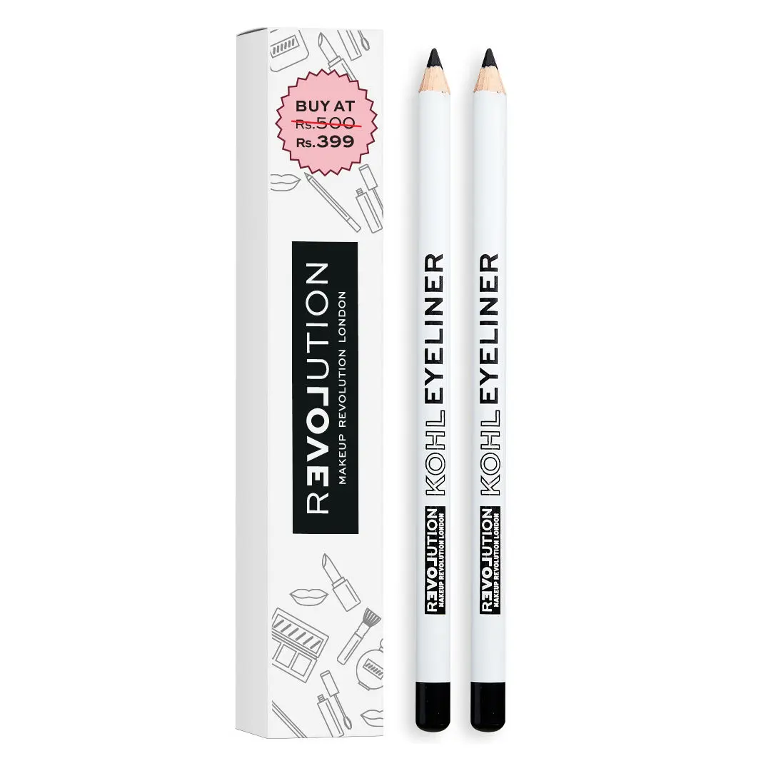 Makeup Revolution Pack of 2 Kohl Liners (Black)