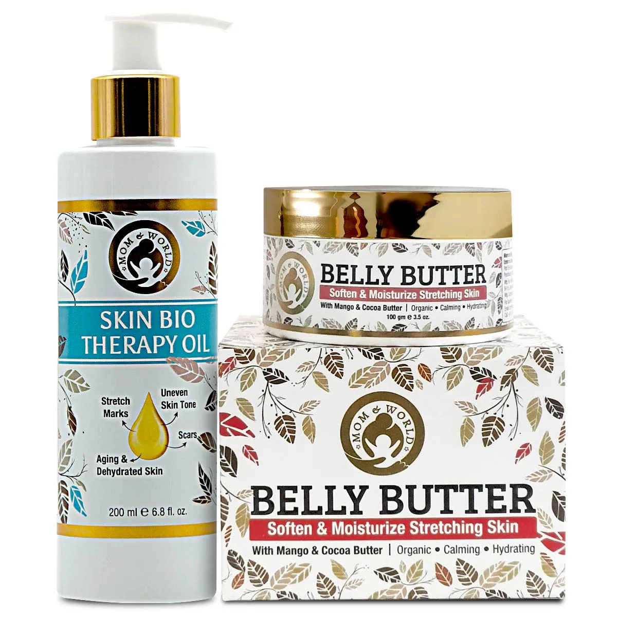 Mom & World Gentle & Smooth Combo - Skin Bio Therapy Oil + Belly Butter