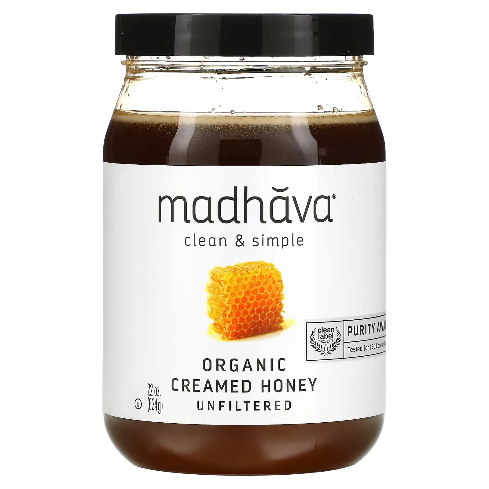 Clean & Simple, Organic Creamed Honey, Unfiltered, 22 oz (624 g)