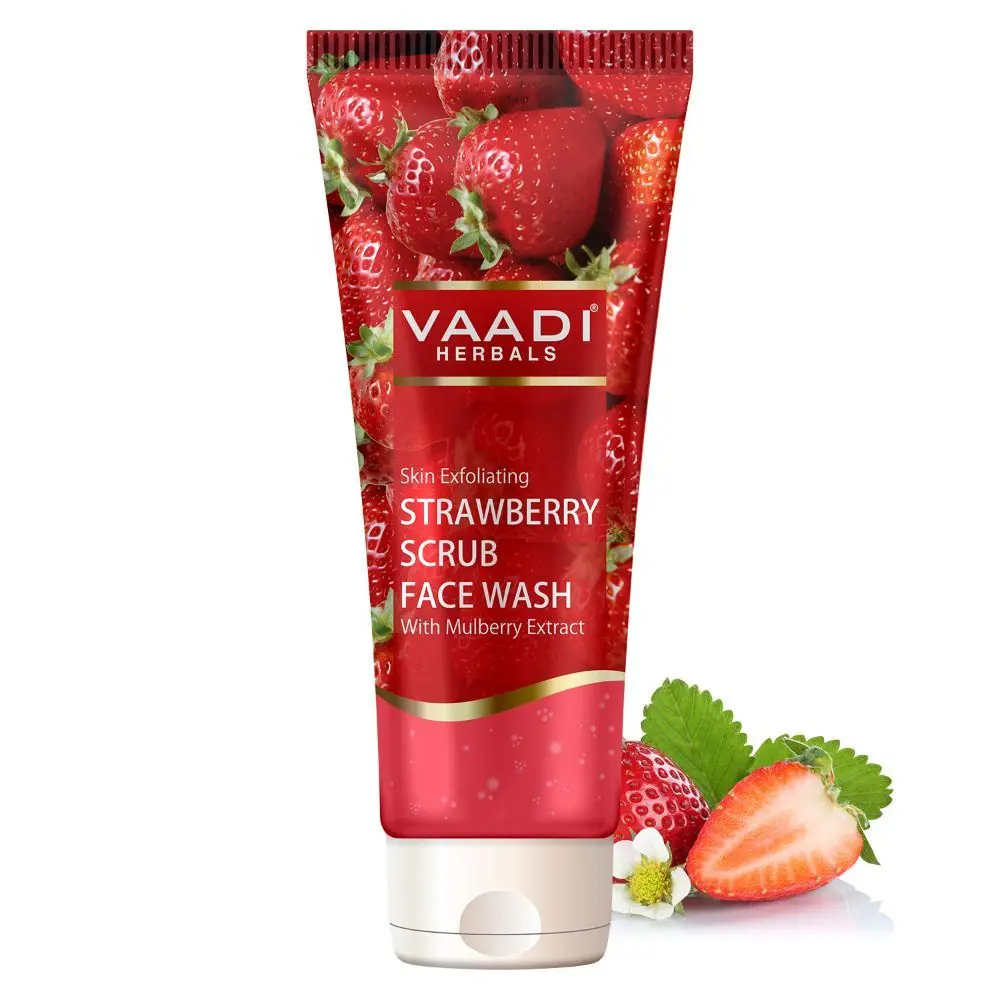 Vaadi Herbals Strawberry Scrub Face Wash With Mulberry Extract (60 ml)