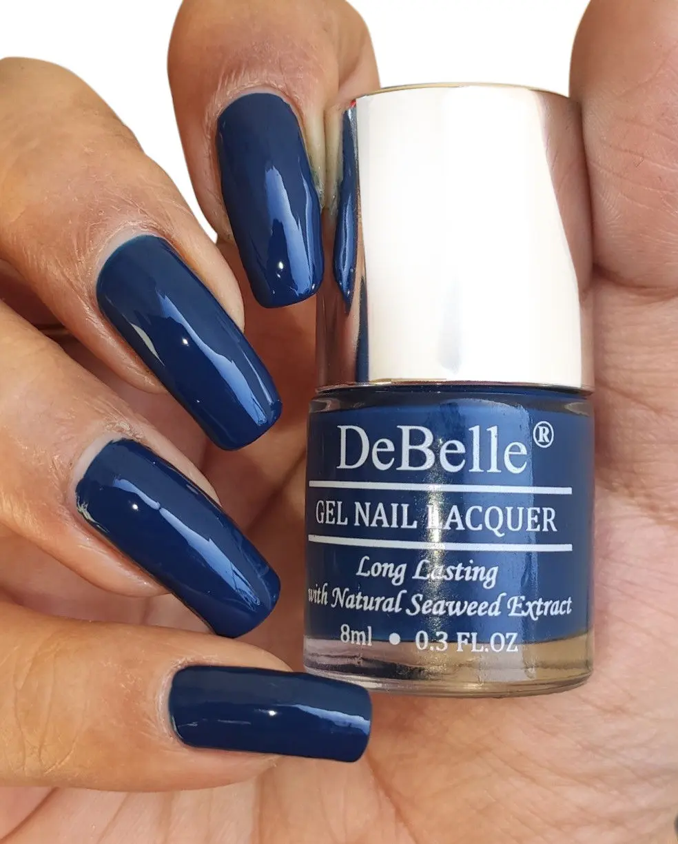 DeBelle Gel Nail Lacquer Glossy Bleu Allure - Navy Blue, (8 ml)