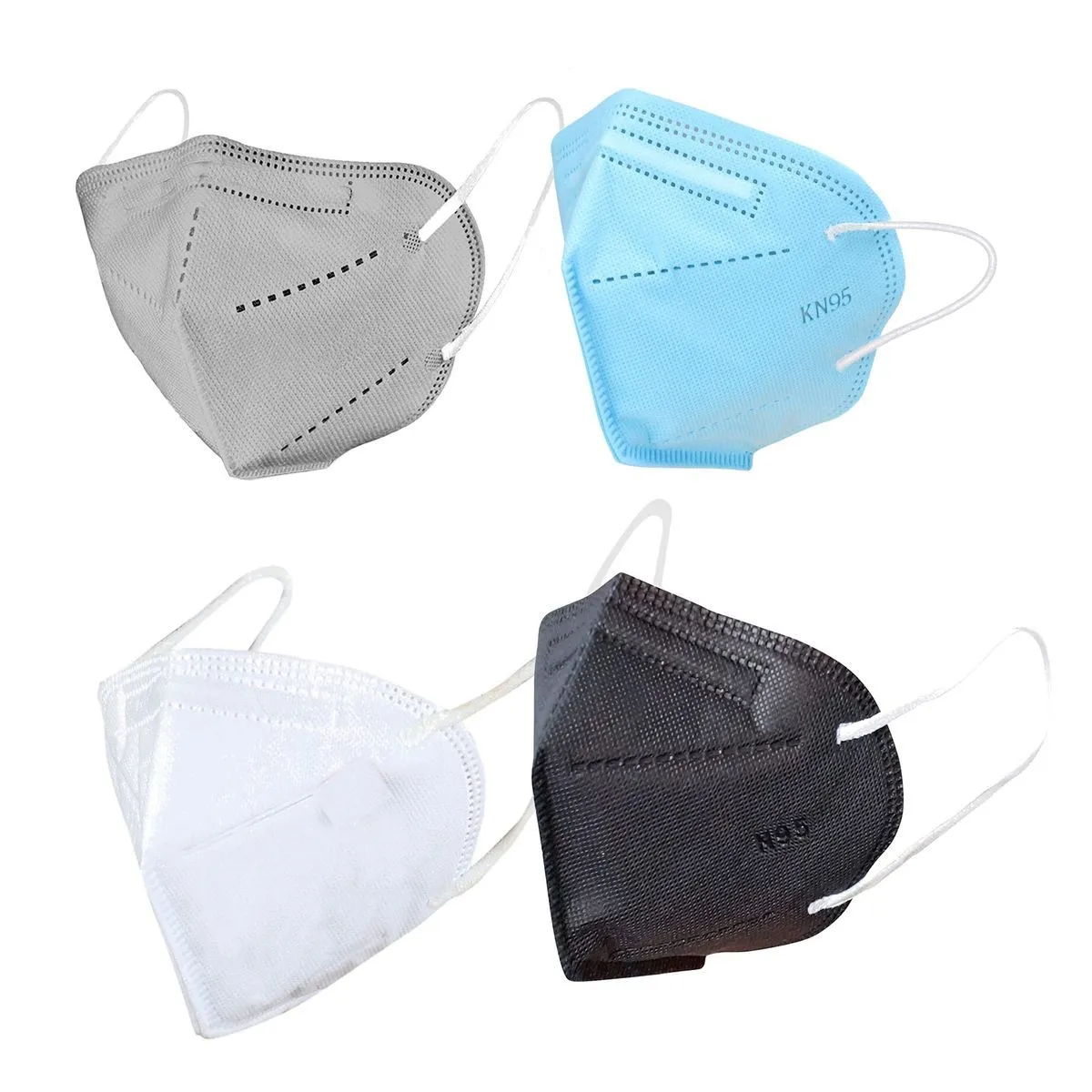 OOMPH Pack Of 4 Kn95/n95 Anti-pollution Reusable 5-layer Mask (black, White, Grey, Blue)