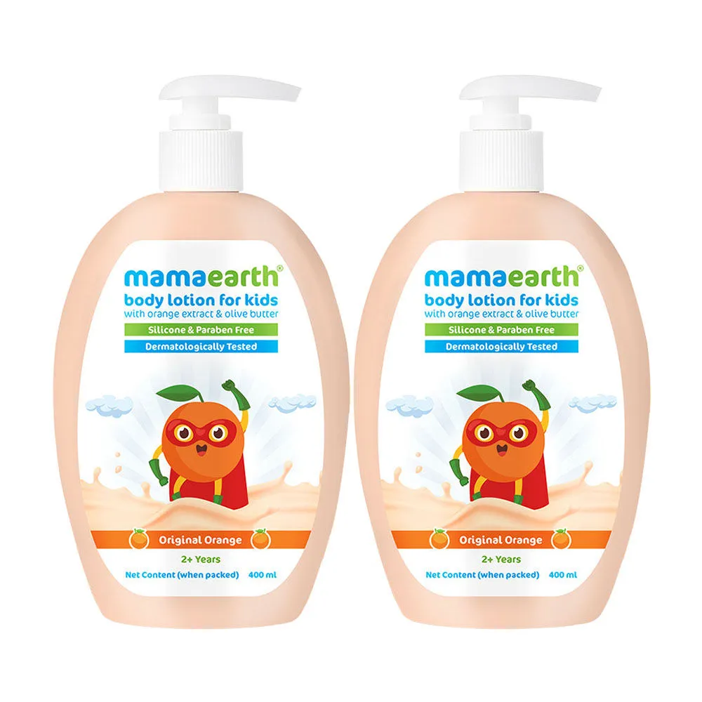 Mamaearth Original Orange Body Lotion & Cream For Kids With Orange & Shea Butter- Pack Of 2