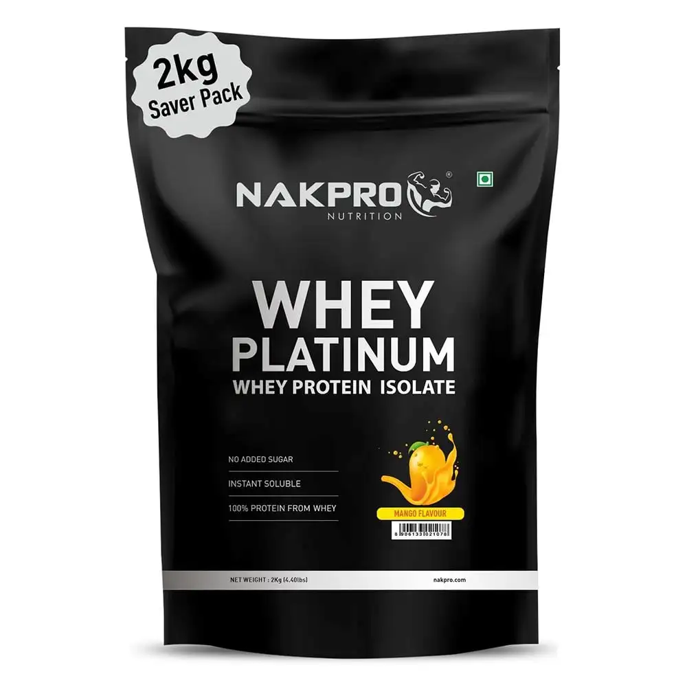 Nakpro Whey Platinum Whey Protein Isolate,  2.2 lb  Mango (Pack of 2)