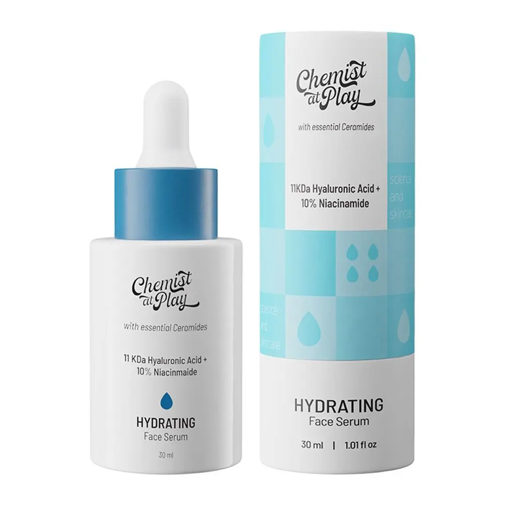 Chemist at Play 11 KDa Hyaluronic Acid + 10% Niacinamide Hydrating Face Serum with Ceramides | For hydrated & glowing skin | 30 ml