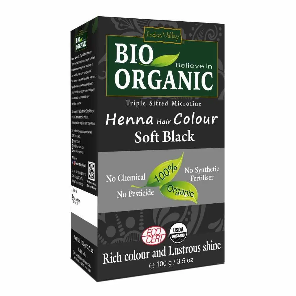 Indus valley bio organic soft black henna hair color- (100 g)