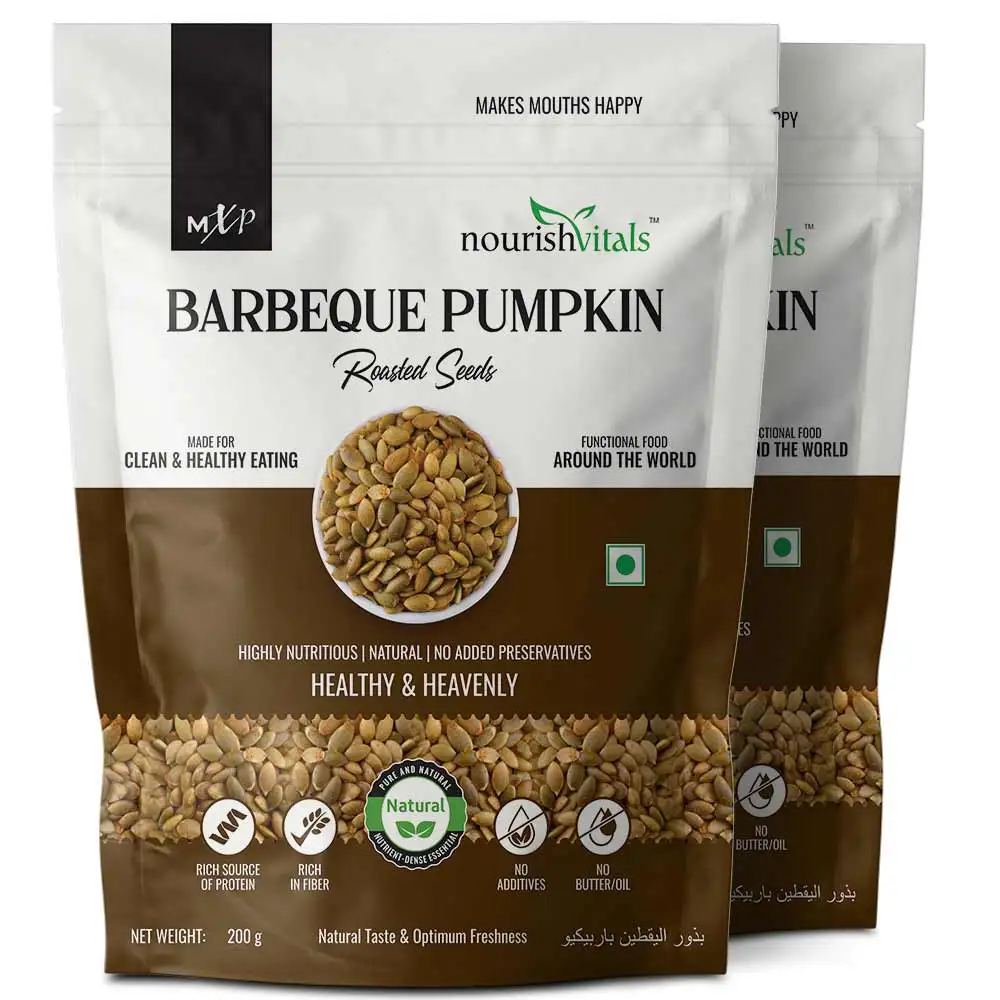 NourishVitals Barbeque Pumpkin Roasted Seeds,  Unflavoured (Pack of 2)  200 g