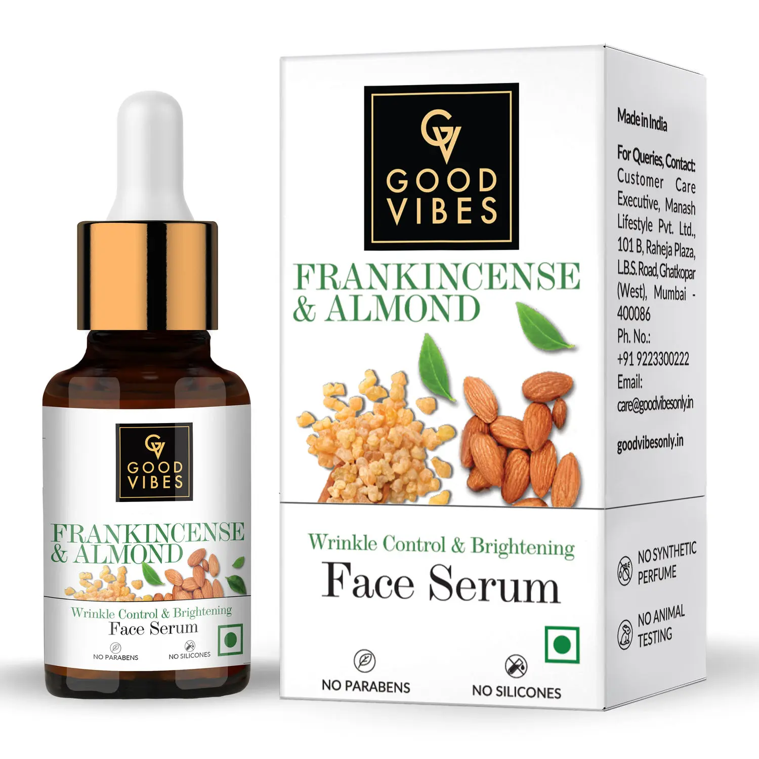 Good Vibes Frankincense & Almond Wrinkle Control & Brightening Serum (10 ml)