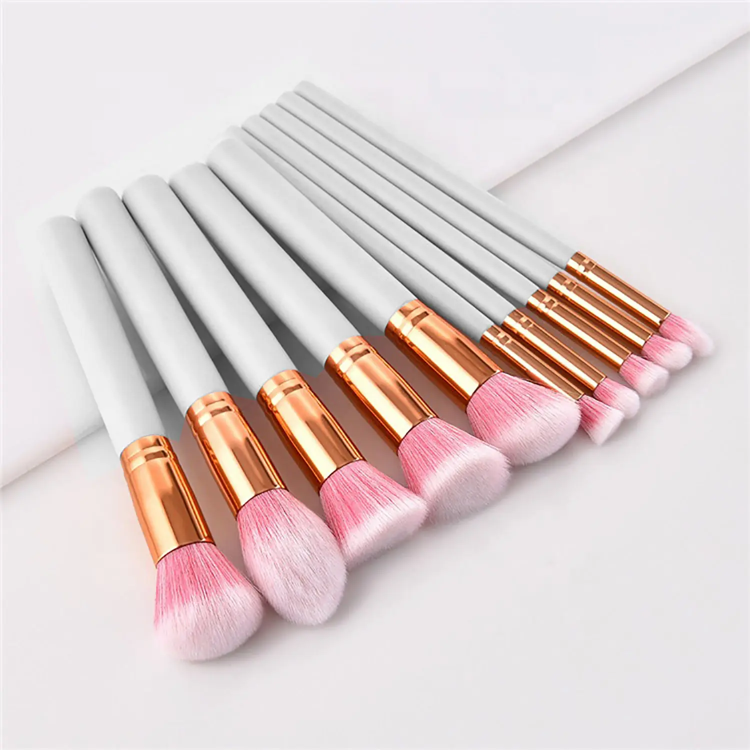 Ronzille Professional Premium Makeup brush Set of 10 White