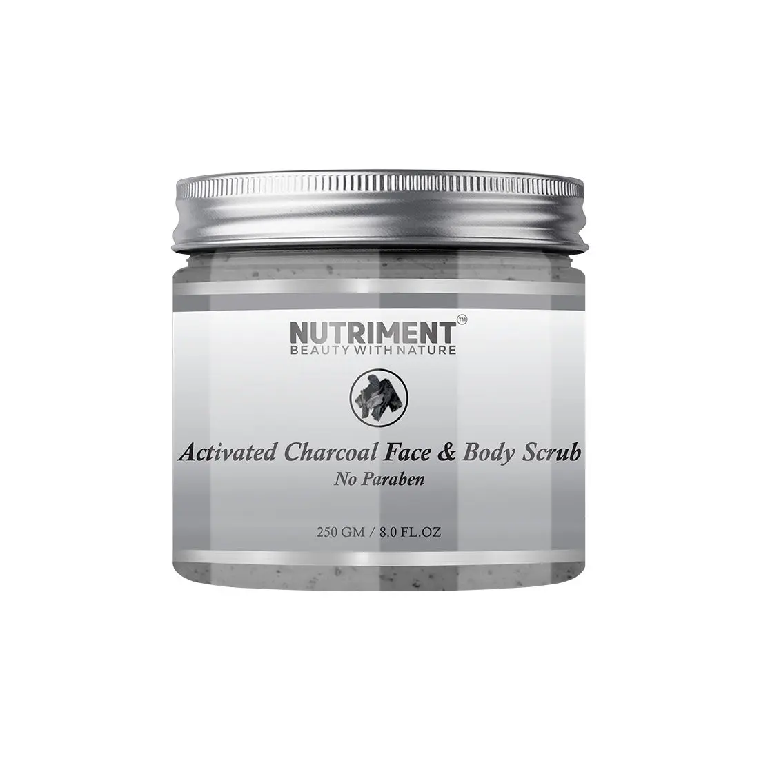 Nutriment Charcoal Scrub for Deadskin Cells Removal, Removing Blackheads and Revitalises Healthy Skin, Paraban Free 250gram Suitable for all skin types