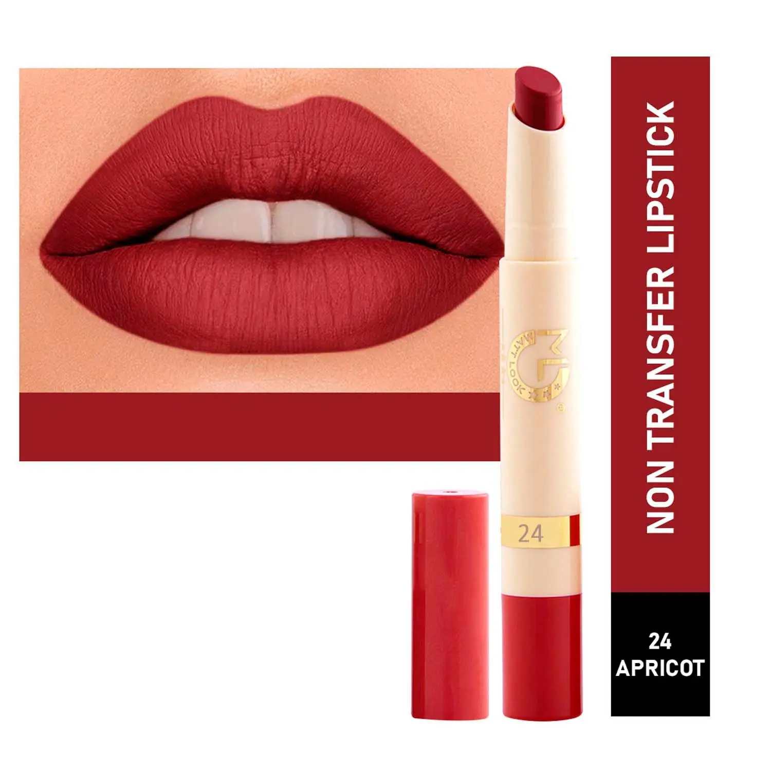 Matt look Velvet Smooth Non-Transfer, Long Lasting & Water Proof Lipstick, Apricot (2gm)