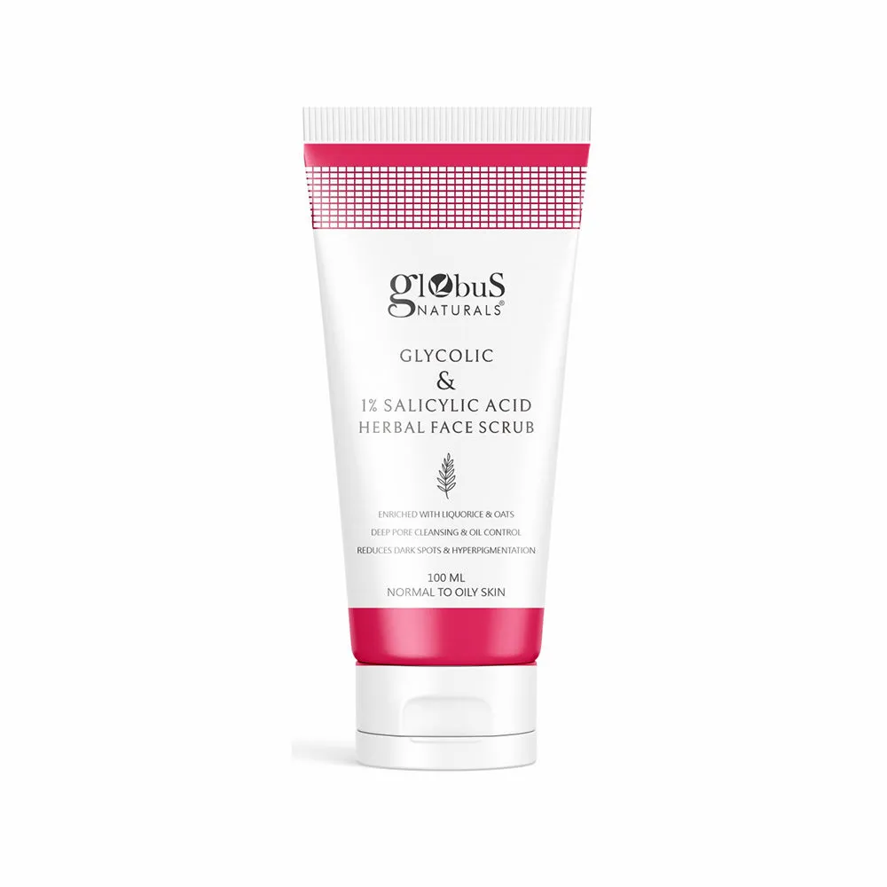 Globus Naturals Glycolic & 1% Salicylic Acid Herbal Face Scrub