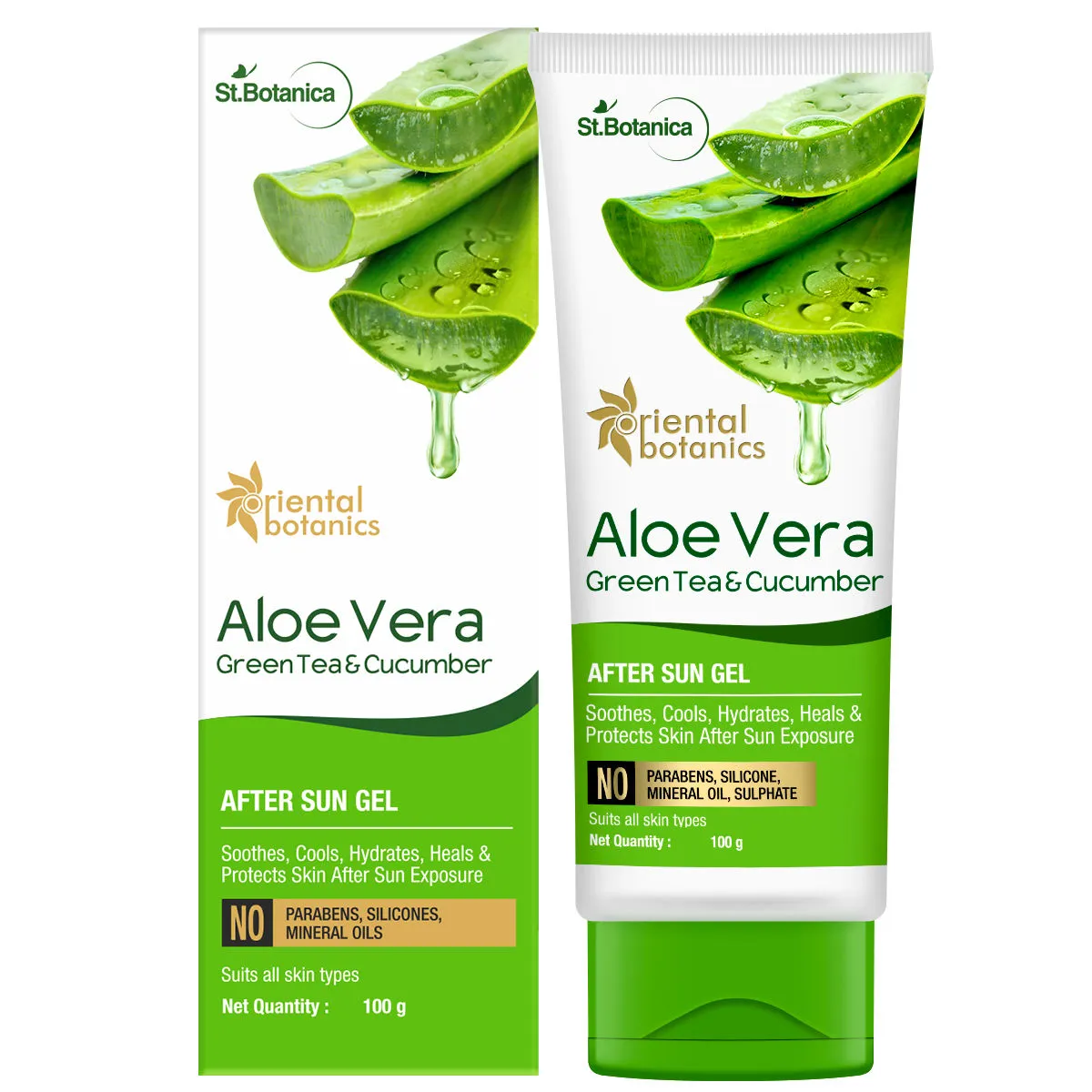 Oriental Botanics Aloe Vera, Green Tea & Cucumber After Sun Gel