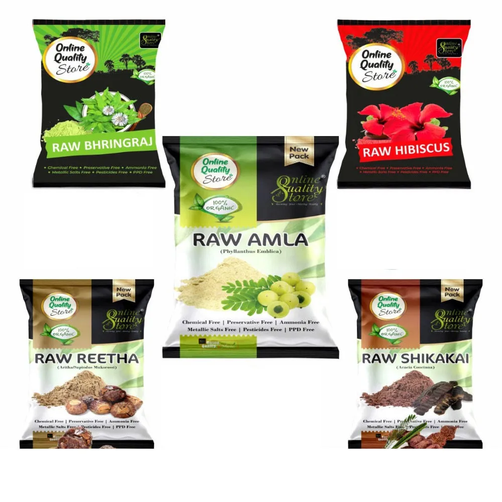 Online Quality Store Raw Form - Amla, Reetha, Shikakai, Bhringraj And Hibiscus For Hair & Skin