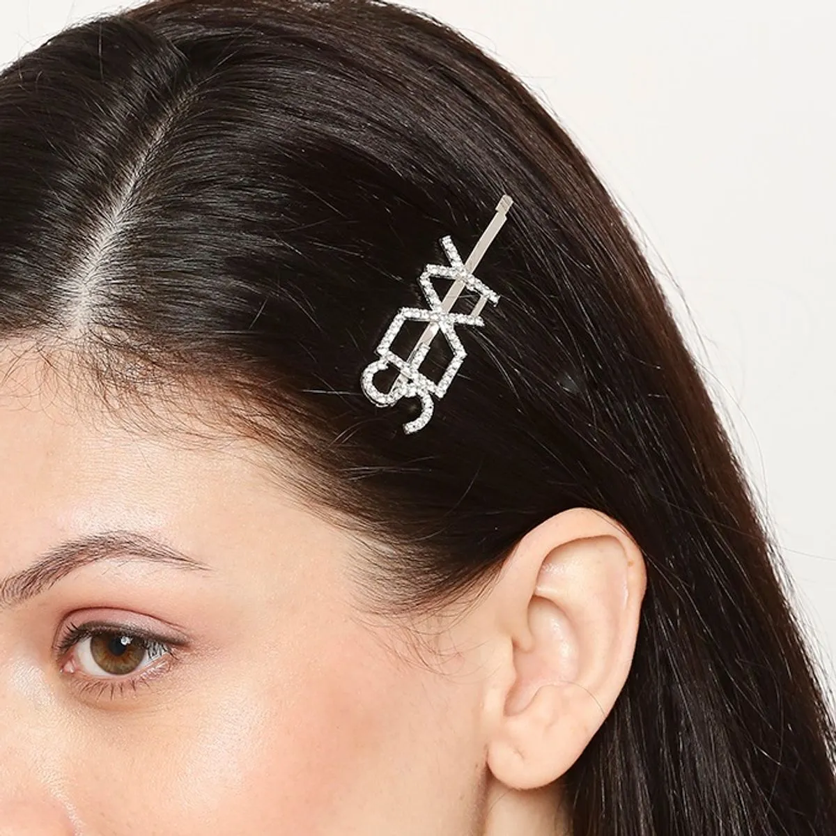 OOMPH Jewellery Silver Tone Crystal "SEXY" letters Party Hair Clips Hairpin