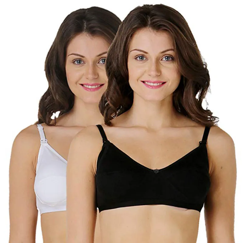 Morph Maternity Women's Leak Proof Feeding Bra- Pack of 2 - Multi-Color