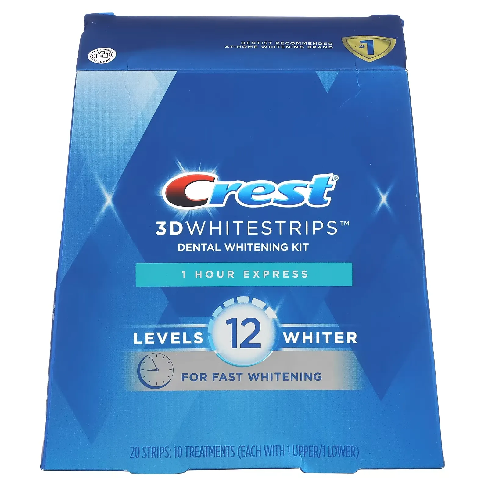 3D Whitestrips, Dental Whitening Kit, 1 Hour Express, 20 Strips