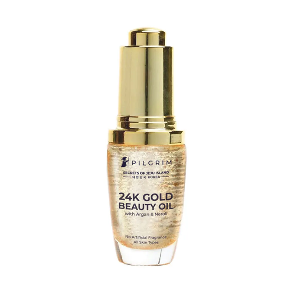 Pilgrim 24K Gold Facial Beauty Oil for Instant Natural Glow Anti Aging